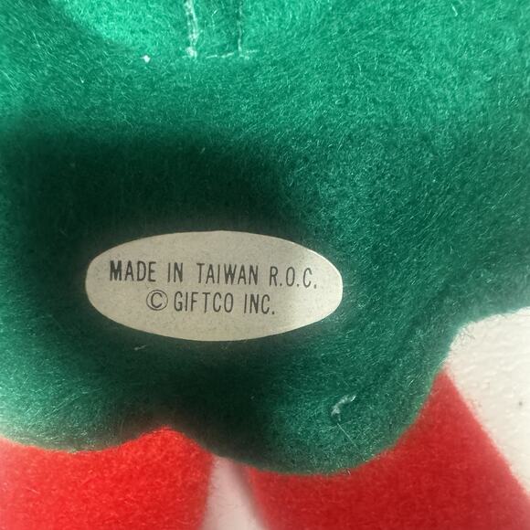 Vintage 2 Christmas Door Knob Cover Plush Welcome Wreath Embroidered Bells - Picture 9 of 11